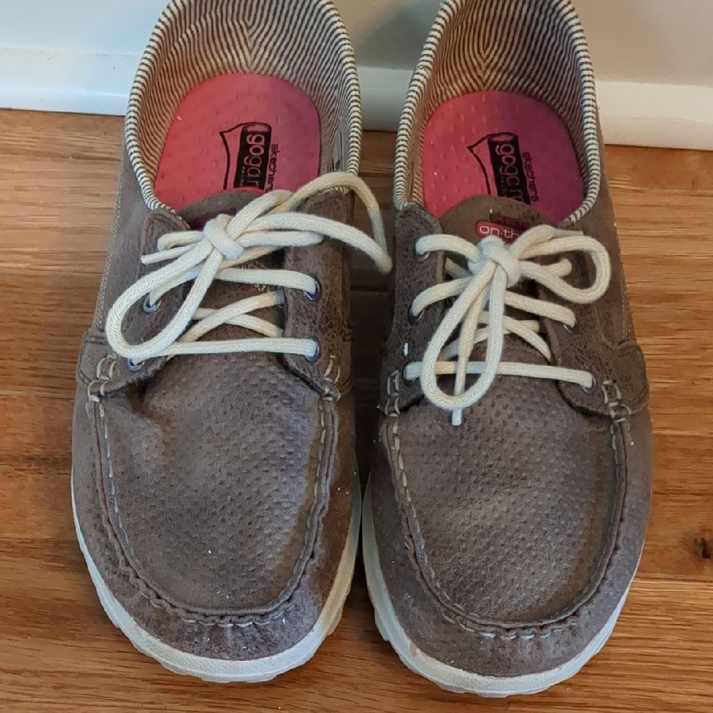Skechers Women's On-The-GO boat shoes featuring Goga Mat technology.